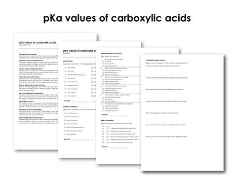 pKa values of carboxylic acids (Infotext and Exercises) | Teaching ...