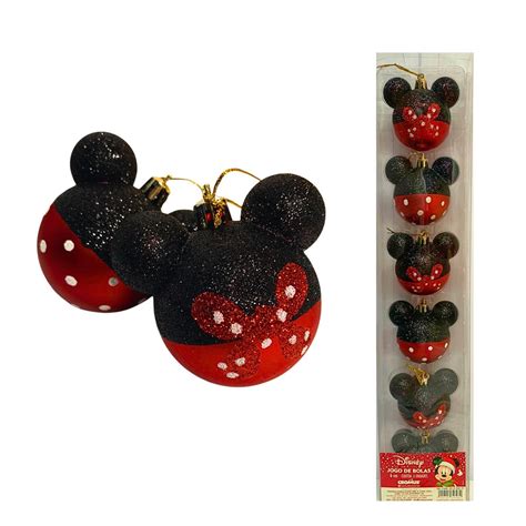 Decora O Natal Lindas Bolas Natalinas Mickey Minnie Disney Glitter