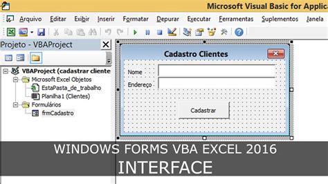 Introdu O Windows Forms Vba Excel Criando Uma