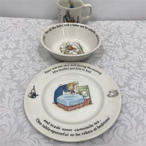 WEDGEWOOD Of Etruria Barlaston Made In England Peter Rabbit SET Of 3 S