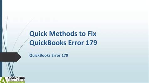 PPT A Must Follow Guide To Eliminate QuickBooks Desktop Error 179