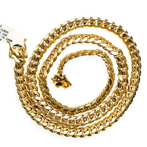 14k Yellow Gold Miami Cuban Link Chain