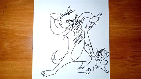 Drawing Fighting Picture Of Tom And Jerry Youtube