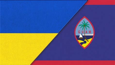 Premium Photo Flag Of Ukraine And Guam Two Flag Together Fabric Texture