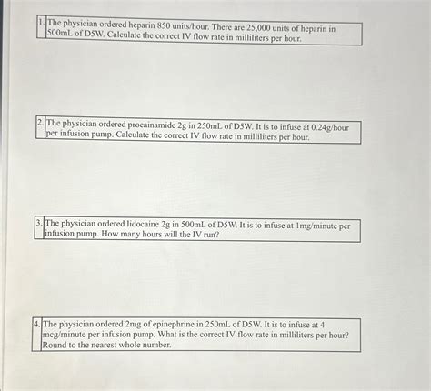 Solved The Physician Ordered Heparin 850 Units Hour There Chegg