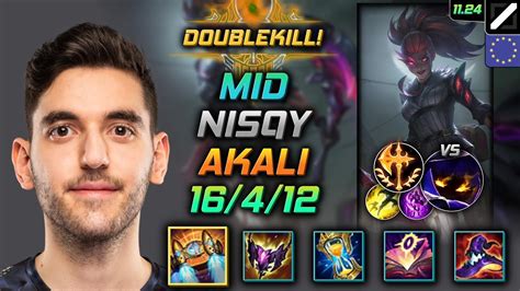 Nisqy Akali Mid Vs Veigar Akali Hextech Rocketbelt Conqueror Lol