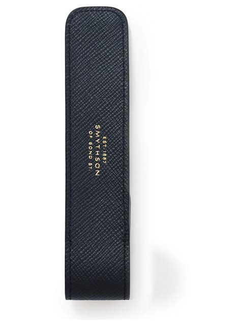 Smythson Panama Cross Grain Leather Pen Sleeve Smythson