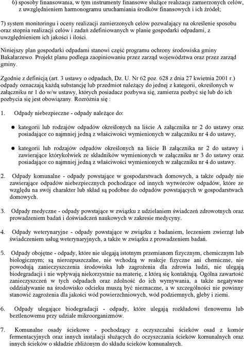 PLAN GOSPODARKI ODPADAMI DLA GMINY BAKAŁARZEWO na lata PDF Free Download