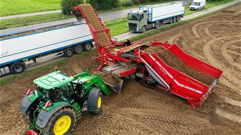 Potato Harvest In Germany Dewulf Kwatro Harvester In Action Grimme