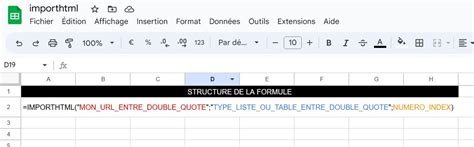 Utiliser IMPORTHTML WebScraping ASTUCES Google Sheets