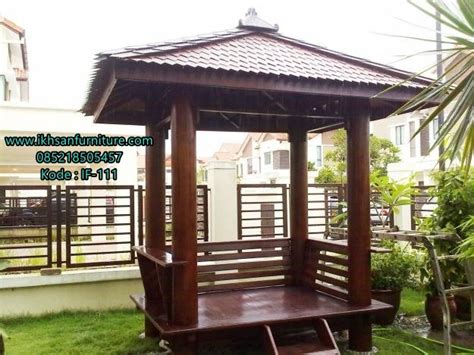 Gazebo Taman Kayu Kelapa Atap Sirap Terbaru Jual Gazebo Jati Murah