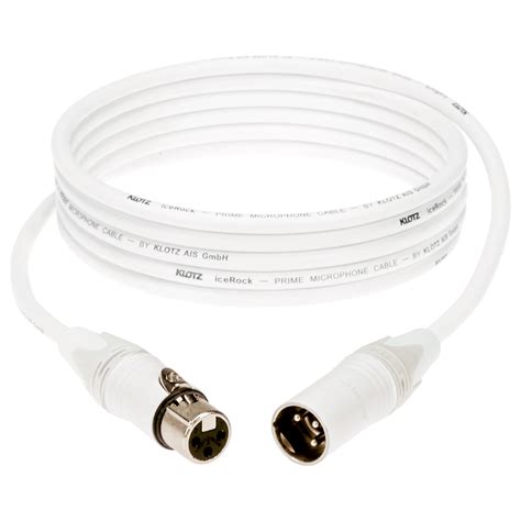 Câble pour microphone professionnel iceRock XLR M F Neutrik blanc 15m