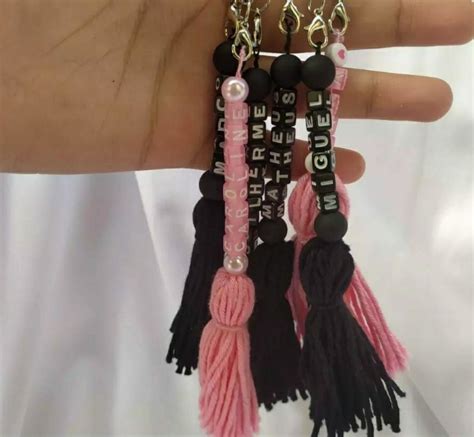 Chaveiro De Mi Angas E Tassel Personalizado P Lembrancinhas No Elo