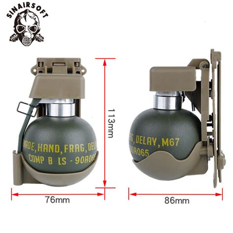 Airsoft M67 Grenade Model Dummy Frag Quick Release Stun Bb Pouch