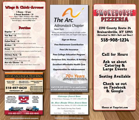 Smokehouse Pizzeria Fasprint Menus