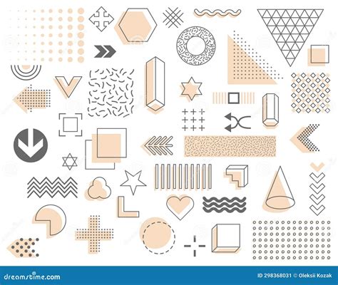 Set Of Geometric Shapes Memphis Design Retro Elements For Web Sale