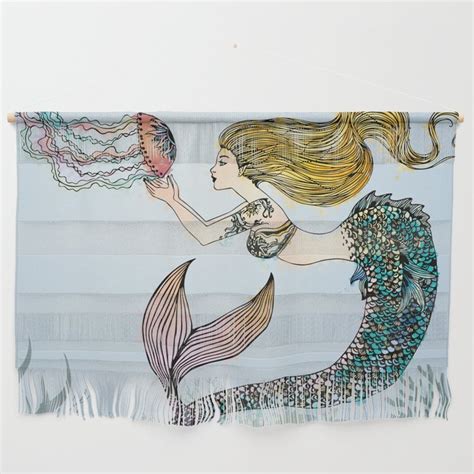 Jellyfish And Mermaid Wall Hanging By Mikart Society6