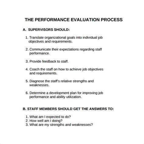 10 Sample Performance Evaluation Templates To Download Sample Templates