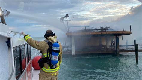 Fire Engulfs Home In Waters Off Key Biscayne Nbc 6 South Florida