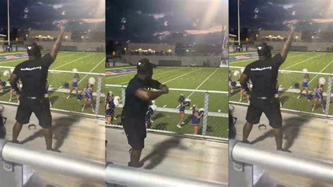 Cheer Dad Goes Viral Perfectly Mimicking Daughters Cheerleading Routine From Stands Mirror