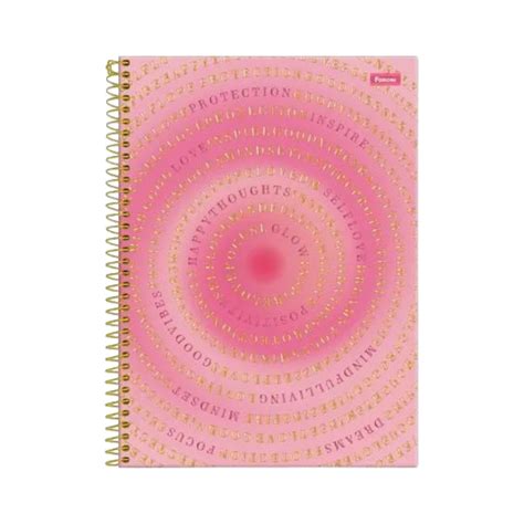 Caderno Espiral Capa Dura Universitário 10 Matérias Blush 160 Folhas