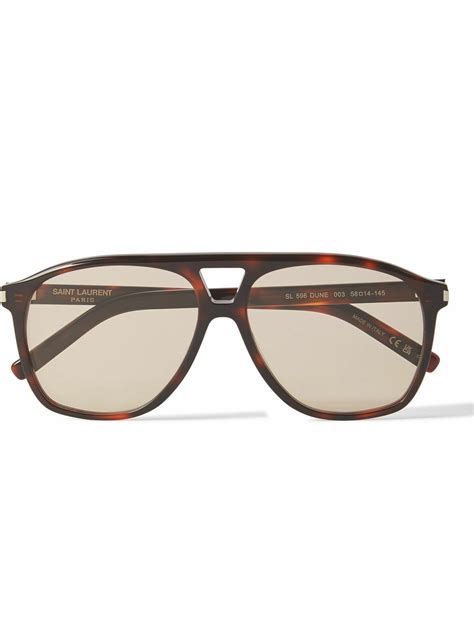 Saint Laurent Pilot Aviator Style Tortoiseshell Acetate Sunglasses Saint Laurent