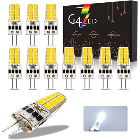 Ampoules Led G4 Blanc Froid 6000K Ac Dc 12 24V 3W Dimmable G4 Led