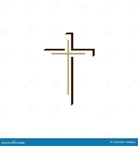 Logotipo De La Iglesia Cruz Cristiana Ilustración del Vector