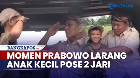 Momen Prabowo Subianto Melarang Anak Kecil Pose Jari Spontan Ganti