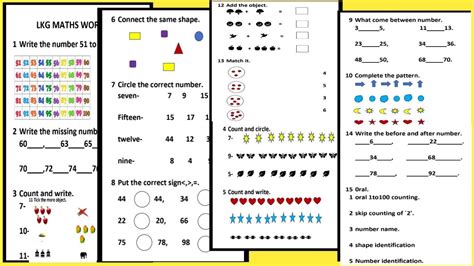 Lkg Maths Final Exam Question Paper Jr Kg Maths Annual Exam Paper