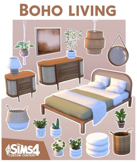 Boho Living Stuff Pack Awingedllama Sims 4 Bedroom Sims 4 Cc