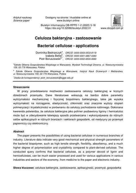 (PDF) Bacterial cellulose -applications