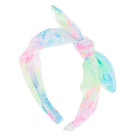 Pastel Tie Dye Knotted Bow Headband Claires