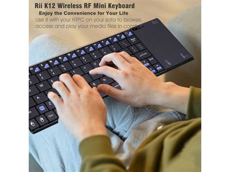 Rii K Mini Wireless Keyboard With Large Touchpad Mouse Qwerty Keypad