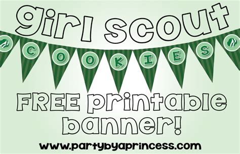 Free Girl Scout Cookie Banner Printable Party By A Princess