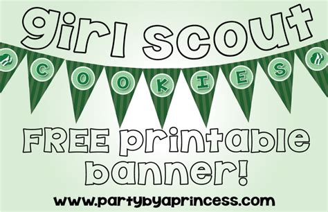 FREE Girl Scout Cookie Banner Printable – Party By A Princess