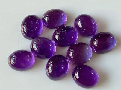 10x12mm AAAA Top Quality Amethyst Oval Cabochon Gemstones 5 Etsy