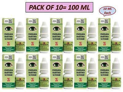 Schwabe Cineraria Maritima Eye Drops Alcohol Free German Made Pack Of