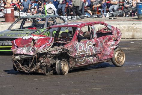 Wrecked Cars After Demolition Derby Editorial Stock Image Image Of