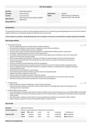 Sales Administrator PDF