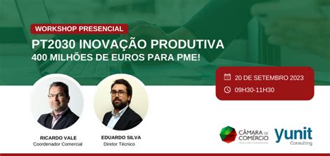 Workshop PT2030 Inovação Produtiva 400 milhões de euros para PME