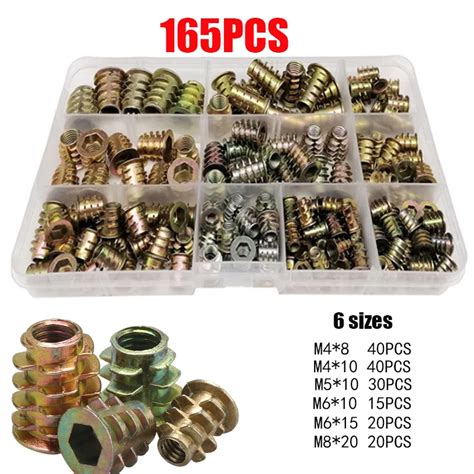 Pcs Thread Embedded Insert Nut M M M M M Hex Hexagon