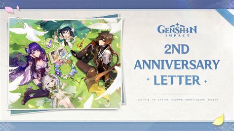 Teyvat Adventures Commemorative Video 2nd Anniversary Letter Genshin