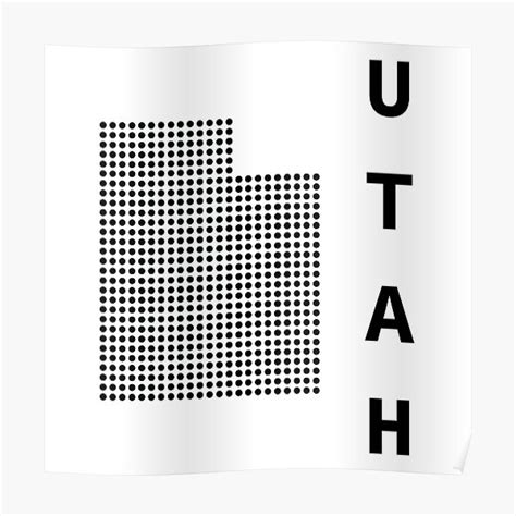 Utah Dot Silhouette Poster By Mxdesign888 Redbubble