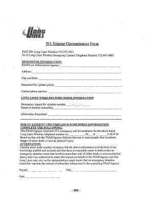 Fillable Online Aclu 911 EXigent Circumstances Form Aclu Fax Email