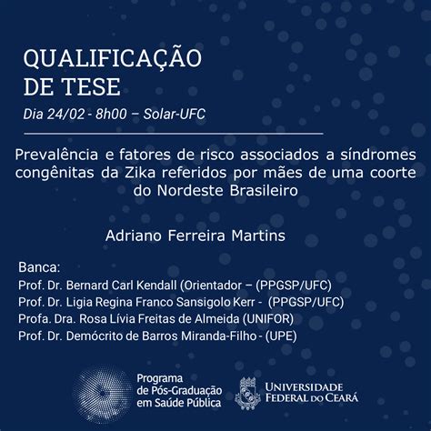 Convite de Qualificação De Tese De Doutorado Pós Graduação em Saúde