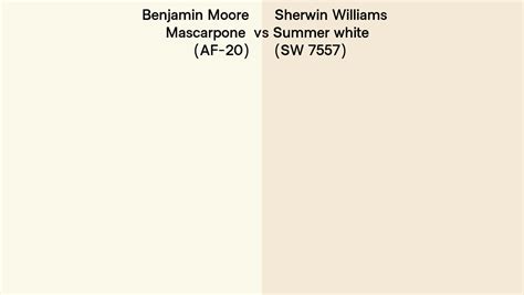 Benjamin Moore Mascarpone Af Vs Sherwin Williams Summer White Sw