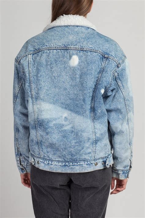 Medium Vintage Levi S Acid Wash Sherpa Jacket Men S Gem