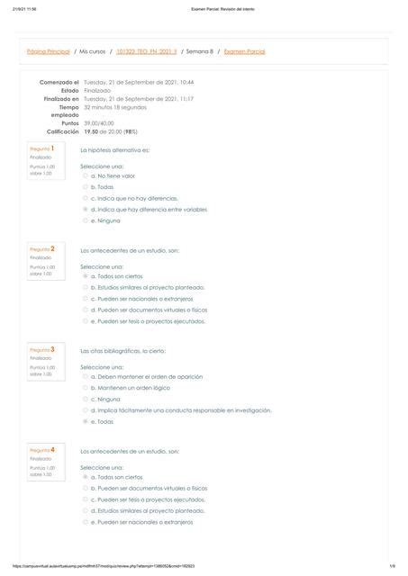 Examen Parcial Metodolog A De La Investigaci N Tiroxina Med Udocz