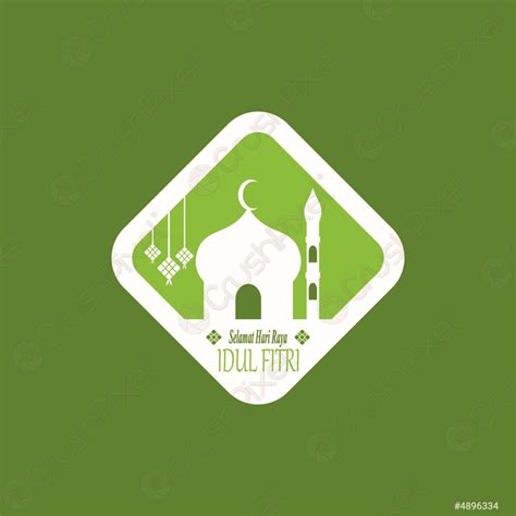 Ketupat Lebaran Idul Fitri Logo Vector Template Stock Vector 4896334